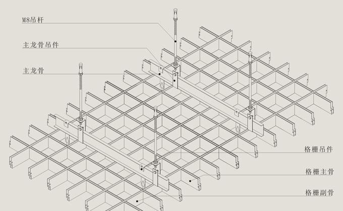 鋁格柵安裝節點圖