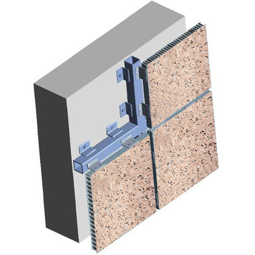 仿石紋鋁蜂窩板安全節點圖